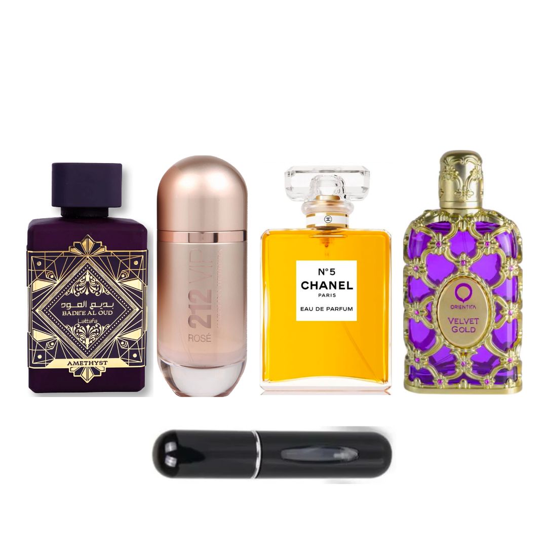 212ROSE+CHANEL#5+VELVET+AMETHYST+PERFUME